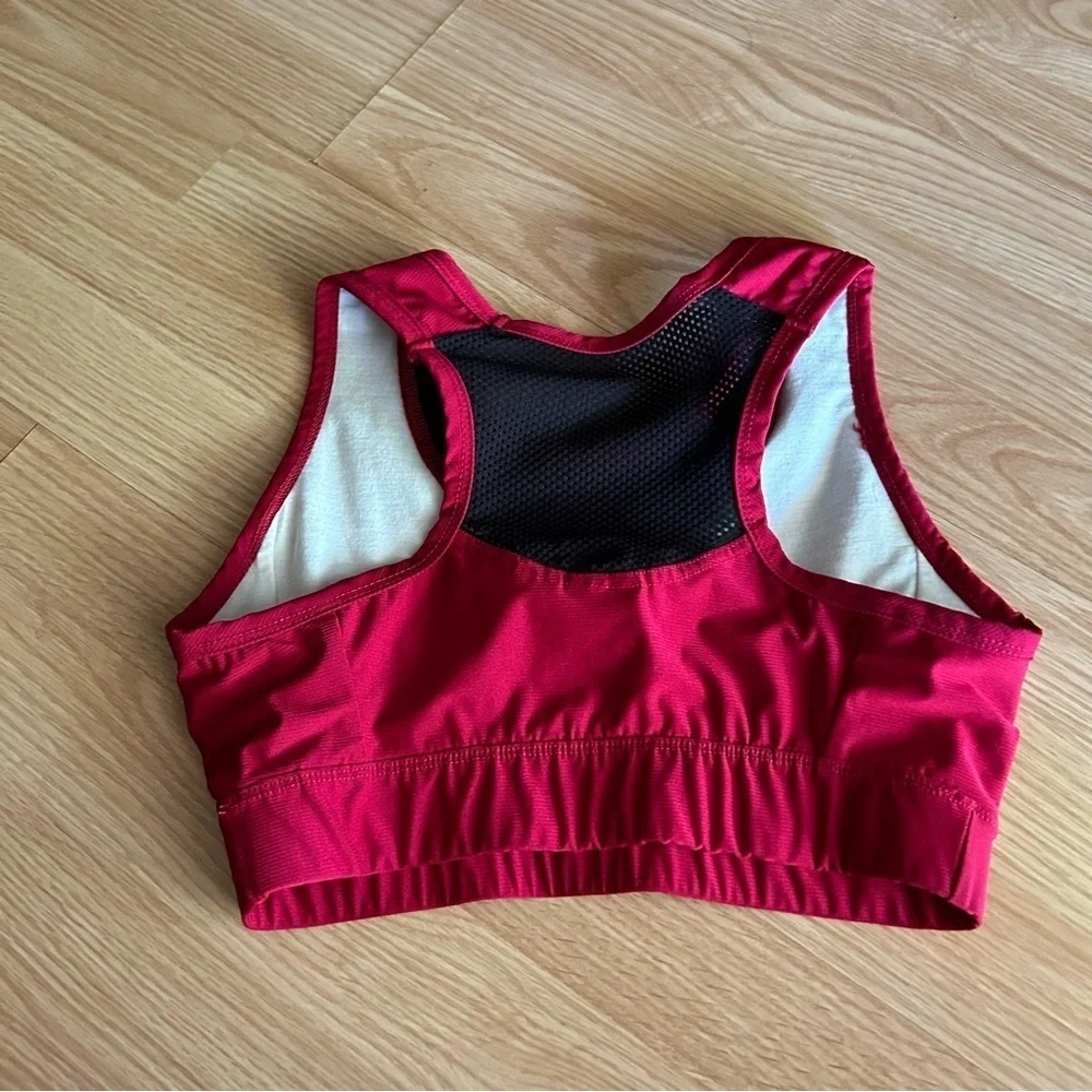 Vintage Nike Red Black Mesh Training Sports Bra Medium